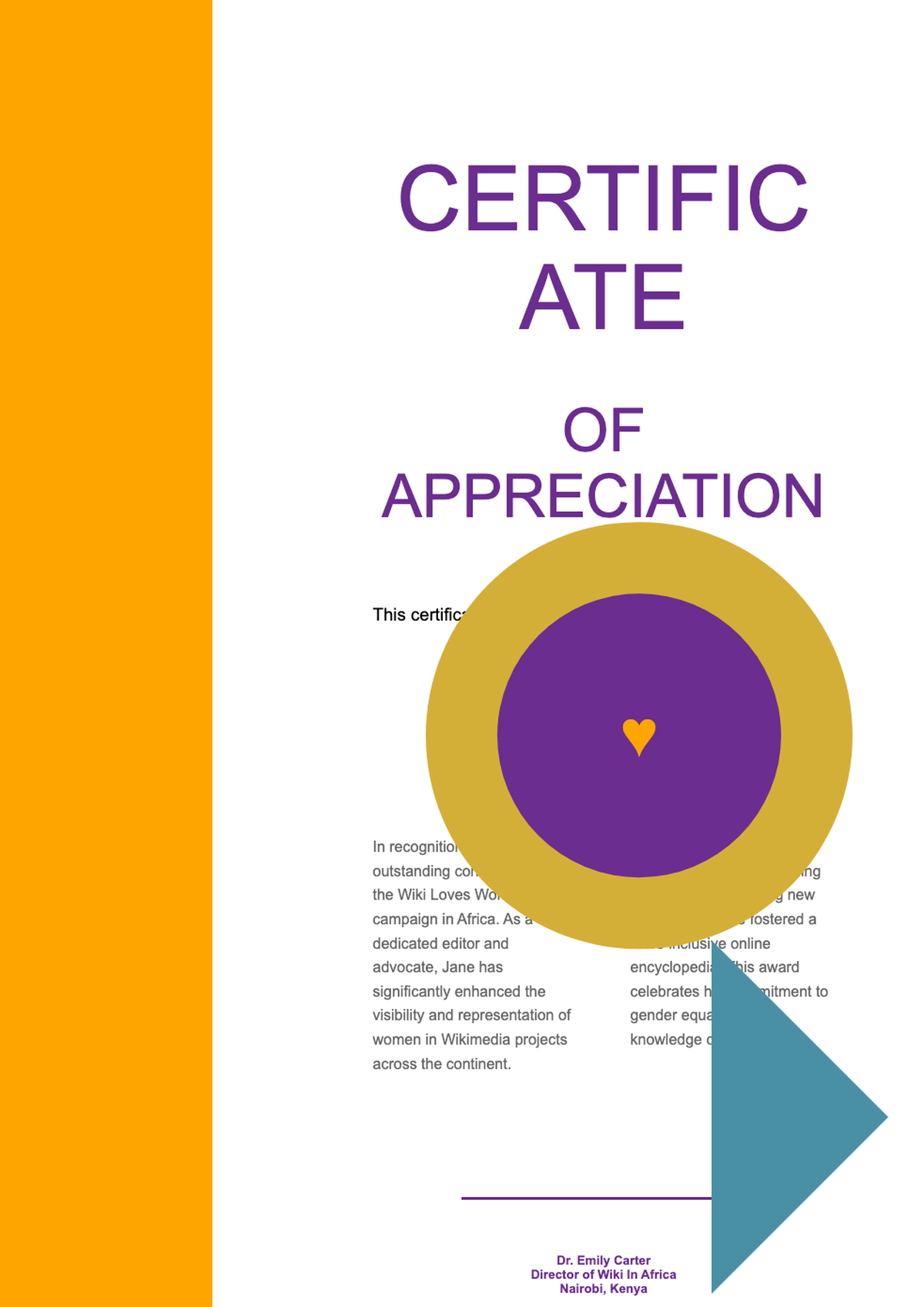 Certificate of Appreciation for Hope Andisiwe Ncube SheSaid 2021 Wiki Loves Women Campaign with_variant_1